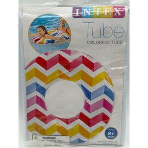 Intex Colorful Inflatable Pool Tube 36in For Ages 9+ Chevron Pattern